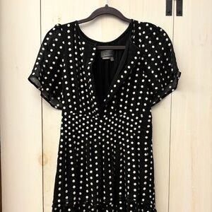 Anthropologie Size Small Black and White Polka Dot Dress